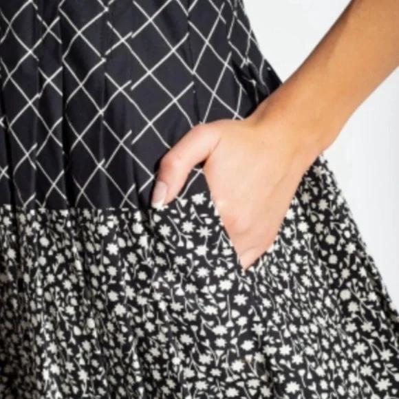 Tory Burch Black and WhiteFloral Print Dress, NWT